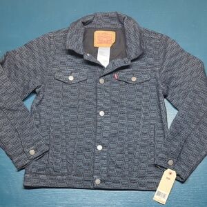 Levi Boys Medium Kids Blue Denim Jean  Jacket 10-12yrs All Over Print
